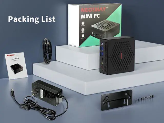 Alt view image 6 of 7 - NEOSMAY Fanless All in One Mini desktop PC Intel 12th Gen Pentium N200(Upto3.7GHz),Home/Office/Business,8GB DDR4 RAM 256GB NVME SSD,Dual Ethernet,4K Triple Display,WiFi ax,BT5.2,USB3.2,VESA mounts