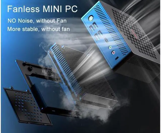Alt view image 3 of 7 - NEOSMAY Fanless All in One Mini desktop PC Intel 12th Gen Pentium N200(Upto3.7GHz),Home/Office/Business,8GB DDR4 RAM 256GB NVME SSD,Dual Ethernet,4K Triple Display,WiFi ax,BT5.2,USB3.2,VESA mounts