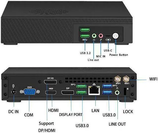 Alt view image 3 of 7 - NEOSMAY Mini PC Intel Core i5-11400T CPU 6 Core 12 Thread 16GB DDR4 RAM 512GB NVME SSD Gaming/Home/Office/Business UHD 730 Graphics WiFi 6,Bluetooth 5.2,Desktop Computer Support Auto Power On