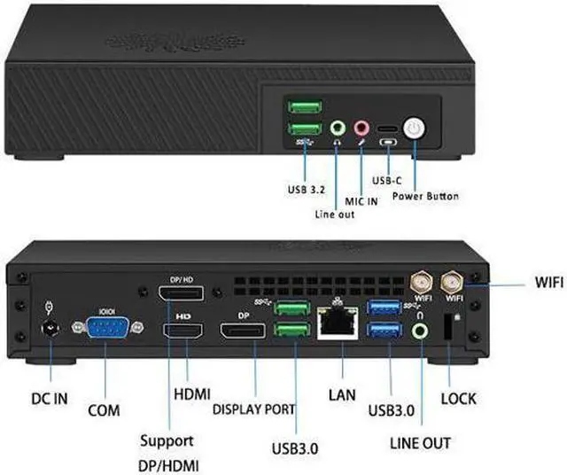 Alt view image 3 of 7 - NEOSMAY Mini Computer Intel Core i5-11400T CPU(upto 3.7GHz),32GB DDR4 RAM 1TB NVME SSD,Gaming/Home/Office/Business,WiFi6 Bluetooth 5.2 Support Auto Power On,4K Triple Display,VESA mounts