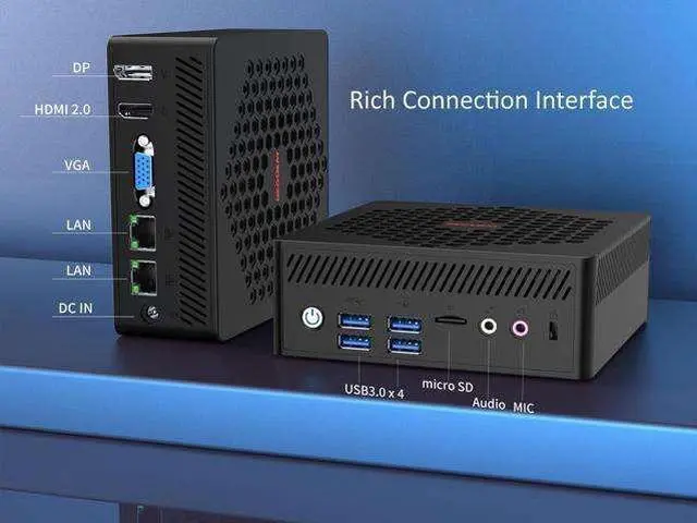 Alt view image 6 of 6 - NEOSMAY Fanless All in One Pcs Mini PC Alder Lake N200 Upto 3.7GHz 32GB SODIMM DDR4 RAM 512GB NVMe SSD(upgradable) Dual Gigabit Ethernet 4K Triple Display WiFi 6 BT 5.2 USB 3.0 Desktop computer