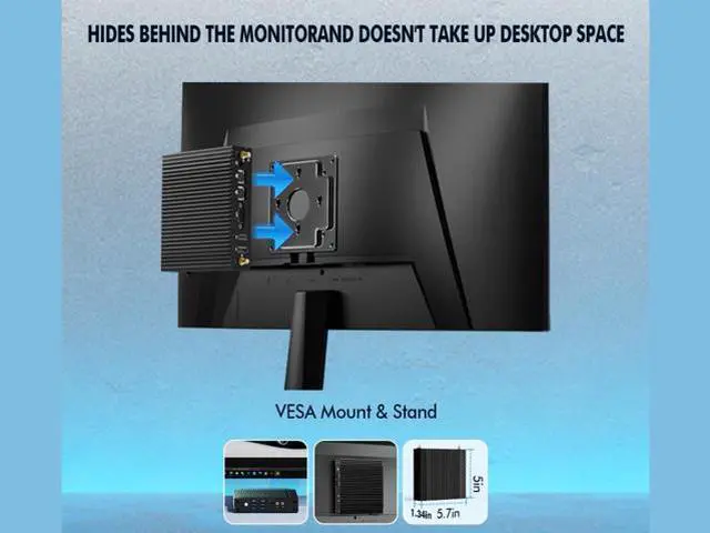 Alt view image 4 of 7 - NEOSMAY Fanless Mini PC Desktop Tower Computer Pfsense Firewall Router Micro Appliance,for Intel 12th N100 Dual Gigabit Ethernet,16GB DDR4 RAM 512GB SATA SSD,Dual Display HD&DP, COM232, 4*USB3.0