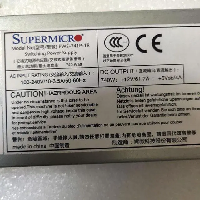 Alt view image 5 of 8 - Supermicro PWS-741P-1R PWS-741P-1R Power Module