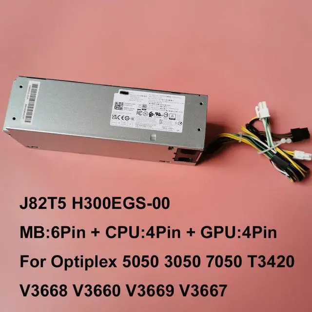 Alt view image 5 of 5 - For Dell OptiPlex V3667 3668 3669 3660 5050 3050 7050 T3420 6Pin 300W Power Supply H300EGS-00 HU300EGS-00 J82T5