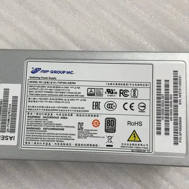 Alt view image 4 of 4 - FSP550-20ERM 550W 80 Plus Platinum Switching Power Supply