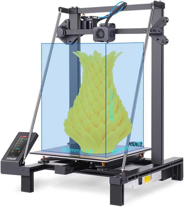 Alt view image 3 of 7 - Longer Large Print Size 300x300x400mm (11.8"x11.8"x15.7") 3D Printer Upgraded with Dual Blower Kit, Open Source, Removable Lattice Glass Platform, Diagonal Rod and Resume Printing