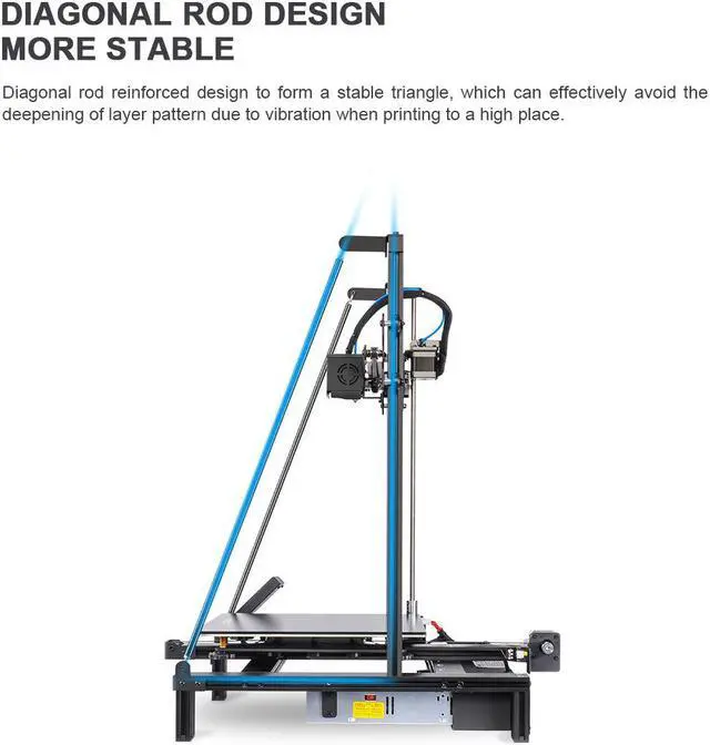 Alt view image 7 of 7 - Longer Large Print Size 300x300x400mm (11.8"x11.8"x15.7") 3D Printer Upgraded with Dual Blower Kit, Open Source, Removable Lattice Glass Platform, Diagonal Rod and Resume Printing