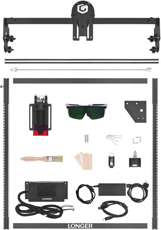 Alt view image 7 of 7 - LONGER RAY5 Engraver, 40W Engraving Cutting Machine for Metal and Wood, 5w Cutter and Engraver Machine, 15.7x15.7inch, 3.5-inch Color Touch Screen, Offline Engraving / Cutting