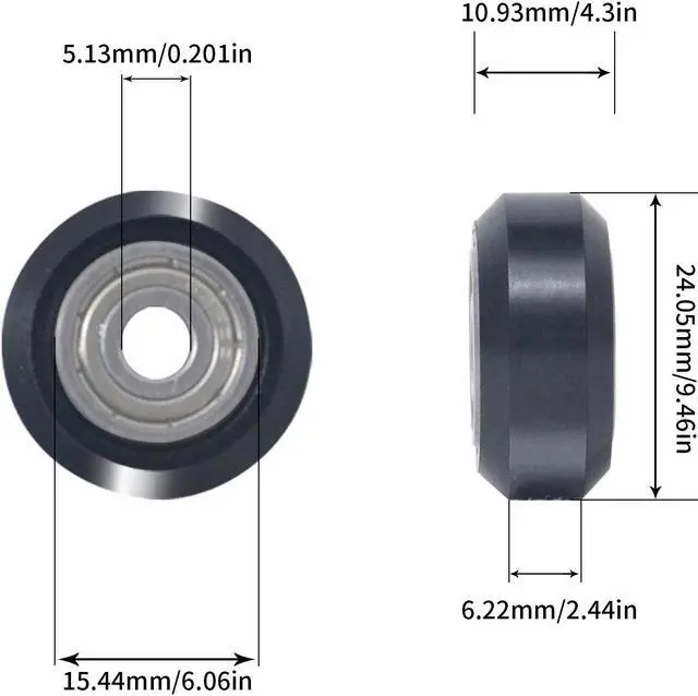 Alt view image 2 of 5 - Longer 3D Printer Bearing Pulley Wheel LK1 LK4 LK4 PRO LK5 PRO Compatible with Alfawise U20 U30 U30 PRO, 5ps