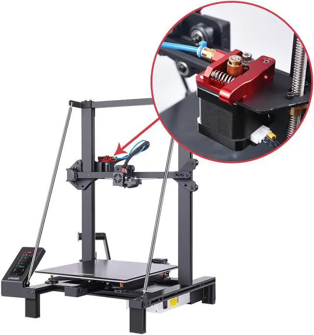 Alt view image 6 of 7 - LONGER lk1 lk4 lk4 pro lk5 pro 3D red Aluminum Metal extruder, 1.75mm Filament, Support Other Brand of 3D Printer