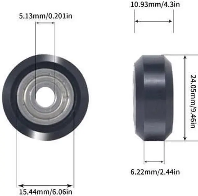 Alt view image 2 of 3 - Longer 3D Printer Bearing Pulley Wheel LK1 LK4 LK4 PRO LK5 PRO Compatible with Alfawise U20 U30 U30 PRO, 5ps