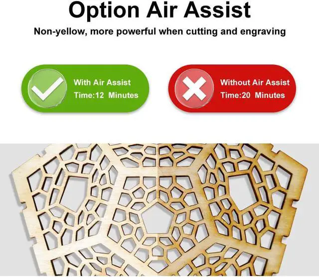 Alt view image 4 of 5 - Longer Ray5 Engraver, Cutting Engraving Machine Air Assist Kit with Air Pump, Remove Smoke and Dust
