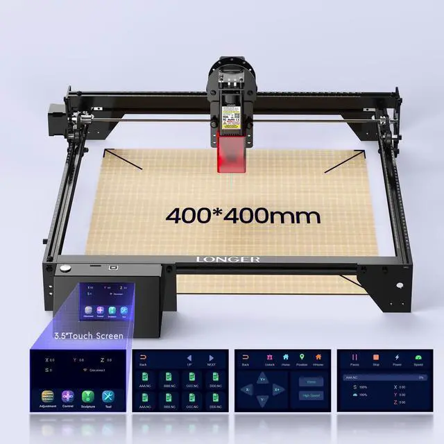Alt view image 6 of 7 - REFURBI Longer RAY5 Laser Engraver, 60W High-Precision Laser Engraver, 10W Output Power, Compressed Spot CNC, App Offline Control, DIY Engraving Tool for Metal/Glass/Wood, Engraving Area 15.7 "x15.7"