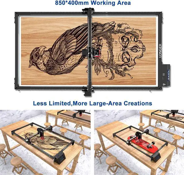 Alt view image 5 of 5 - Longer RAY5 Extension Kit - Laser Engraver Area Expansion Kit for Longer RAY5 5W/10W/20W, Engraving Area is Expanded to 15.7"*33.5"(400 * 850mm), Longer Laser Engraving and Cutting for Laser Engraver