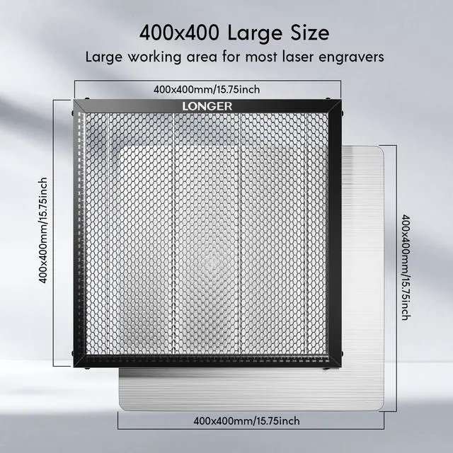 Main image of Longer Honeycomb Working Table, Soulmate for Engraver, Honeycomb Working Panel Set for RAY5, Fast Heat Dissipation and Desktop-Protecting, Compatible with All Laser Engraver Machines, 15.7"*15.7"