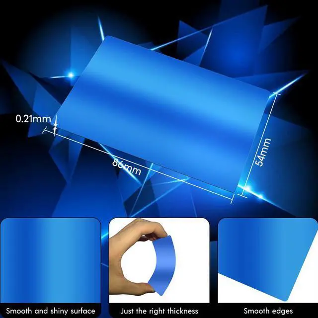 Alt view image 3 of 6 - Longer Premium Aluminum Business Cards & Etched Products - 50 PCS in 10 Colors, 0.21mm/0.01-inch Thickness - Durable, Multifunctional, Ideal for Personalization, Perfect for Various Occasions