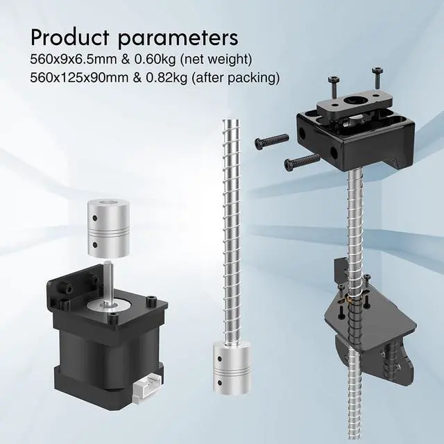Alt view image 2 of 5 - LONGER LK5 PRO Dual Z-Axis Upgrade Kit, including lead screws, metal power holder, and stepper motor, suitable for LK5 PRO/LK5/LK1 3D printer upgrade kit.