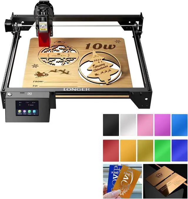 Main image of LONGER RAY5 10w Laser Engraver & Premium Aluminum Business Cards & Etched Products - 100 PCS in 10 Colors