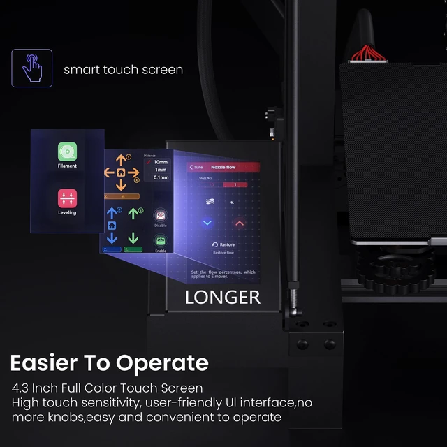 Alt view image 7 of 7 - REFURBISHED Longer LK5 Pro 3D printer, Dual Blower KitRefurbished longer LK5 Pro 3D printer, FDM Large Size 3D Printer, 90% Pre-Assembled,11.8x11.8x15.7 Inch Big Print Size