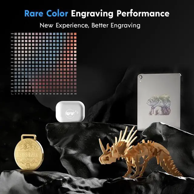 Alt view image 3 of 7 - Longer Laser Engraving Machine, 120W Engraver Output Power, 20W High Precision Laser Output, Offline Control via App, Metal/Glass/Wood/ Leather DIY Engraving Tool, Engraving Area 15.75"x14.37"