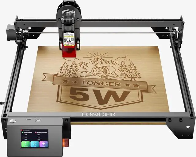 Main image of LONGER RAY5 Engraver, 40W Engraving Cutting Machine for Metal and Wood, 5w Cutter and Engraver Machine, 15.7x15.7inch, 3.5-inch Color Touch Screen, Offline Engraving / Cutting