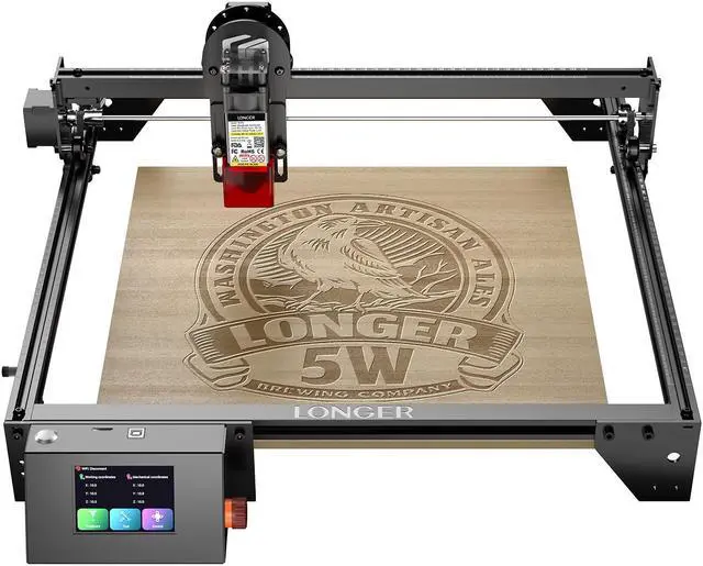 Main image of LONGER RAY5 Laser Engraver,  5W Laser Engraving Cutting Machine for Metal and Wood, 3.5-inch Color Touch Screen, Offline Engraving/Cutting