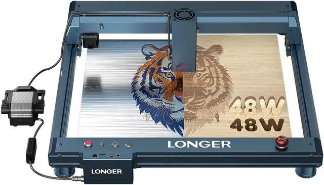 Main image of Longer Laser B1 Laser Engraving Tool with Automated Air Assist, 48W Laser Cutting Power and a Machine Power of 200W, Home DIY Laser Carver for Wood, Metal, Paper, Acrylic, Glass, Leather, 18'' x 17''