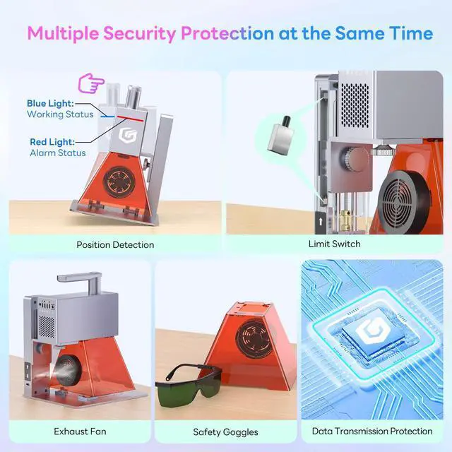 Alt view image 6 of 7 - Longer Nano Portable Laser Engraving Machine - 5000mm/s High Speed, 6W Laser Output Power, 0.05mm Precision, Suitable for Wood, Acrylic, Leather, Fabric, Metal, Ceramic, DIY Projects