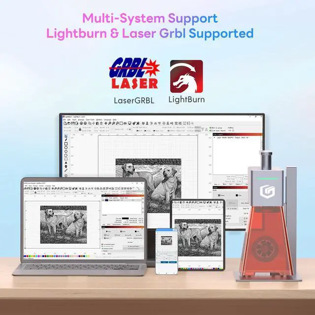 Alt view image 5 of 7 - Longer Nano Pro Portable Laser Engraver, 5000mm/s High-Speed 14W Laser Engraver and Cutter, Engraving Precision 0.01 * 0.01mm, DIY Engraver Tool for Wood, Acrylic, Leather, Cloth, Metal, Ceramics