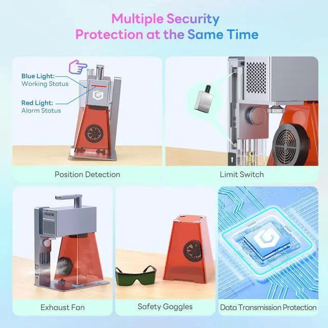 Alt view image 6 of 7 - Longer Nano Pro Portable Laser Engraver, 5000mm/s High-Speed 14W Laser Engraver and Cutter, Engraving Precision 0.01 * 0.01mm, DIY Engraver Tool for Wood, Acrylic, Leather, Cloth, Metal, Ceramics