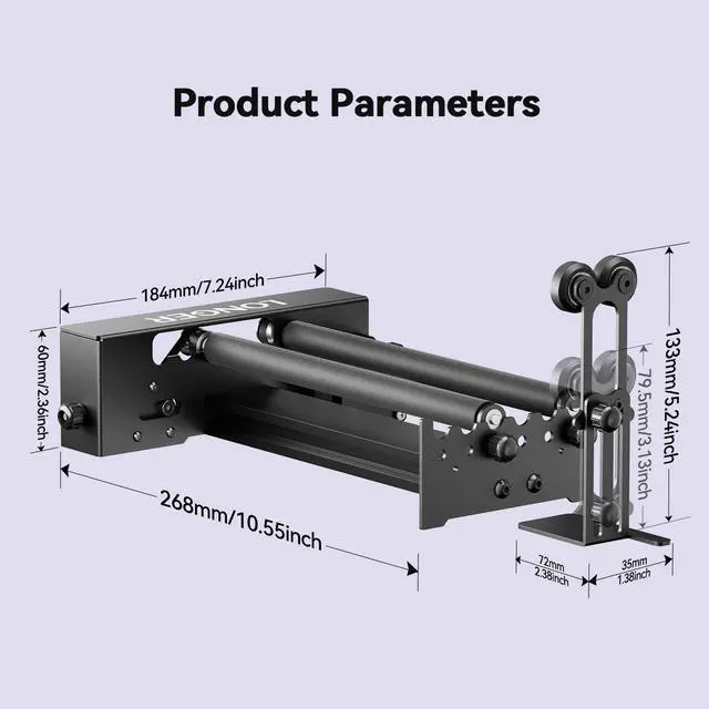 Alt view image 4 of 7 - Longer Laser Engraver New-Rotary Roller, Y-axis 360° Rotation, Compatible with Other Brands of Engraver,a Good Partner for Laser Engraving Machine