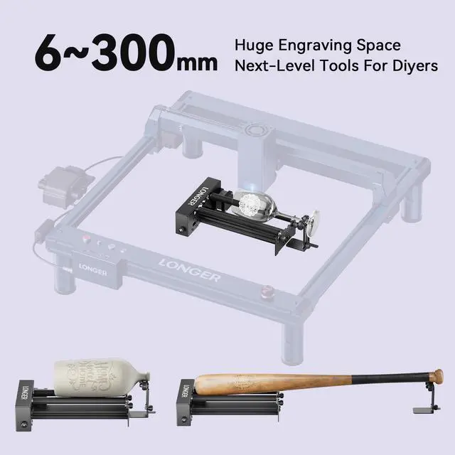 Alt view image 7 of 7 - Longer Laser Engraver New-Rotary Roller, Y-axis 360° Rotation, Compatible with Other Brands of Engraver,a Good Partner for Laser Engraving Machine
