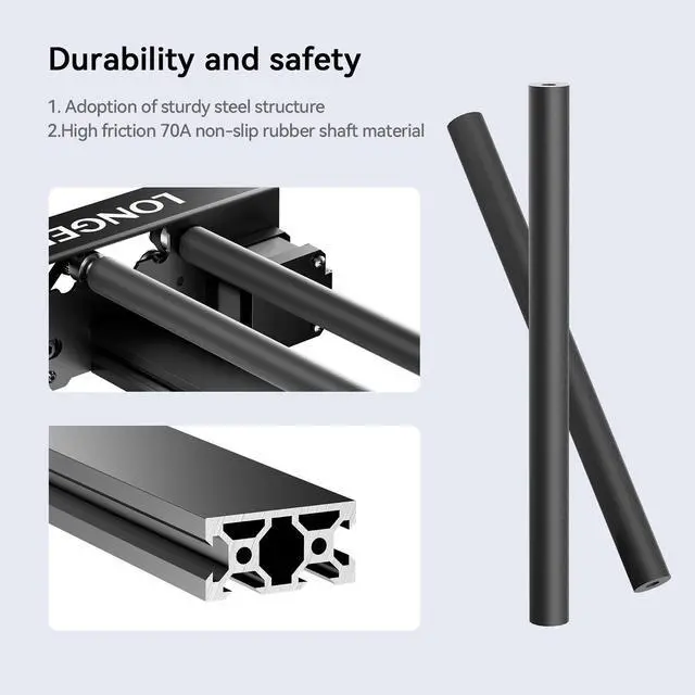 Alt view image 5 of 7 - Longer Laser Engraver Rotary Roller, Y-axis Laser Engraver Attachment 360° Rotation, a Good Partner for Laser Engraving Machine, Compatible with Other Brands of Engraver