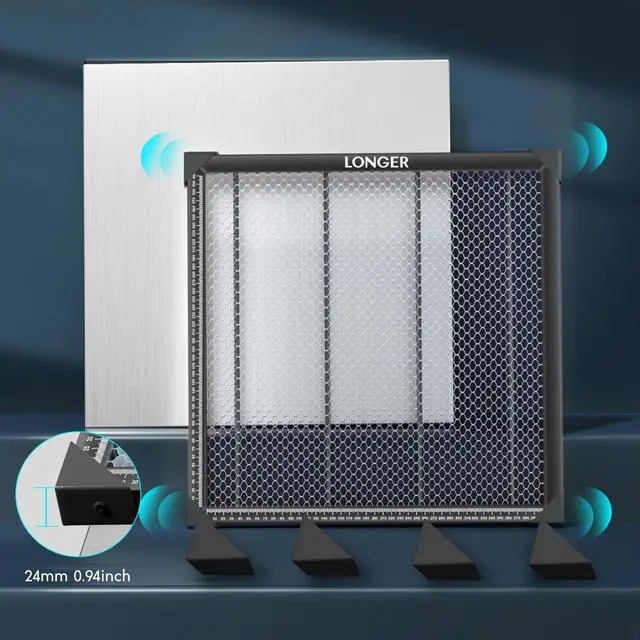 Alt view image 2 of 7 - Longer Honeycomb Working Table Kit  Perfect for Engravers, Provides Quick Heat Dissipation and Desktop Protection, Compatible with Most Laser Engraving Machines, 17.32" x 17.32"