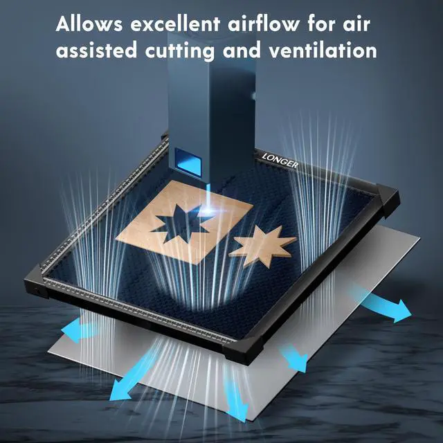 Alt view image 5 of 7 - Longer Honeycomb Working Table Kit  Perfect for Engravers, Provides Quick Heat Dissipation and Desktop Protection, Compatible with Most Laser Engraving Machines, 17.32" x 17.32"