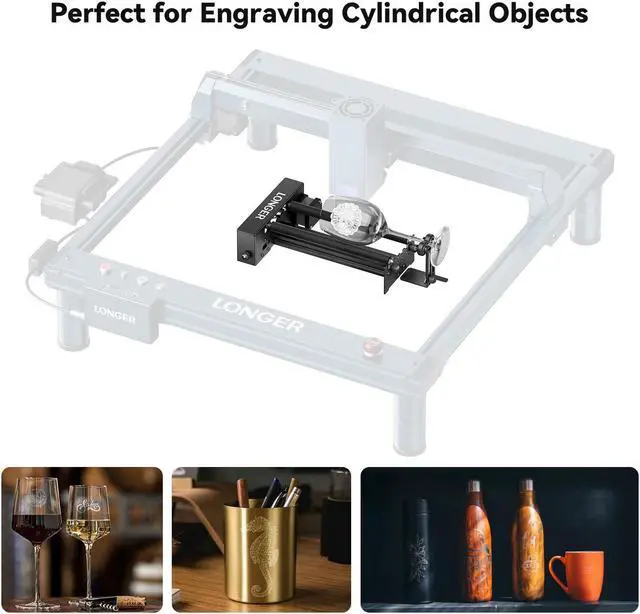 Alt view image 5 of 5 - LONGER Laser engraver's Rotary Roller Lift Stand Allows for Height Adjustment, Making it More Effectively Compatible with The Rotary Rollers of Most Laser engravers.