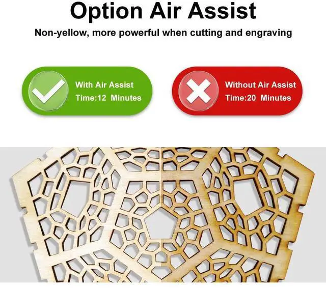 Alt view image 4 of 7 - Longer RAY5 Laser Engraver with Air Assist Kit, 10W High-Precision Laser Engraver, Compressed Spot CNC, App Offline Control, DIY Engraving Tool for Metal/Glass/Wood, Engraving Area 15.7 "x15.7"