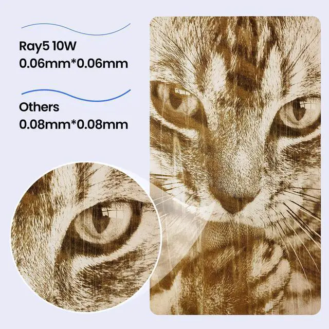 Alt view image 2 of 7 - Longer RAY5 Laser Engraver with Air Assist Kit, 10W High-Precision Laser Engraver, Compressed Spot CNC, App Offline Control, DIY Engraving Tool for Metal/Glass/Wood, Engraving Area 15.7 "x15.7"