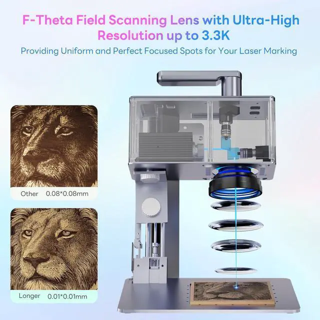 Alt view image 3 of 7 - Longer Nano Pro Portable Laser Engraver, 12W Laser Engraver and Cutter, Engraving Precision 0.01 * 0.01mm, 5000mm/s High-Speed  DIY Engraver Tool for Wood, Acrylic, Leather, Cloth, Metal, Ceramics