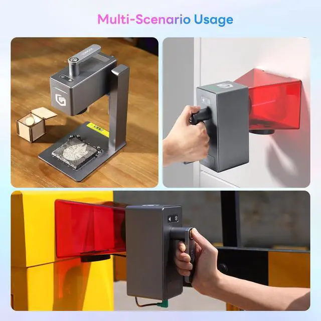 Alt view image 7 of 7 - Longer Nano Pro Portable Laser Engraver, 12W Laser Engraver and Cutter, Engraving Precision 0.01 * 0.01mm, 5000mm/s High-Speed  DIY Engraver Tool for Wood, Acrylic, Leather, Cloth, Metal, Ceramics