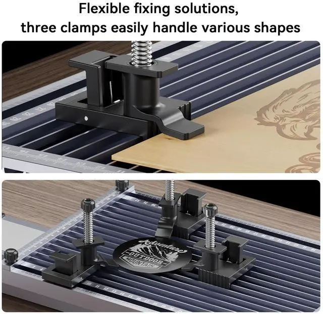 Alt view image 2 of 7 - Longer Nano Slide Extension for Nano Series  Expands Laser Engraving Area to 120x330mm, Longer Laser Engraving & Cutting for Laser Engraver, Includes 5 Clamps for Enhanced Stability