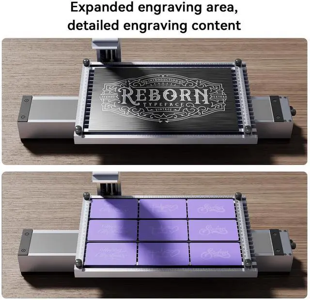 Alt view image 6 of 7 - Longer Nano Slide Extension for Nano Series  Expands Laser Engraving Area to 120x330mm, Longer Laser Engraving & Cutting for Laser Engraver, Includes 5 Clamps for Enhanced Stability