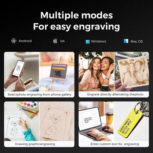 Alt view image 7 of 7 - LONGER Ray5 mini Laser Engraver and Portable Laser Engraver, 0.04mm Laser Spot, 12000mm/min, Desktop Laser Engraver, Ideal for DIY Projects on Wood, Metal, Acrylic, Leather, and More (2.5W)