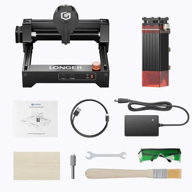 Alt view image 7 of 7 - LONGER Laser Engraver  Ray5 mini Portable Laser Engraving and Cutting Machine, 0.04mm Laser Spot, 12000mm/min, Ideal for DIY Projects on Wood, Metal, Acrylic, Leather, and More (3.5W)