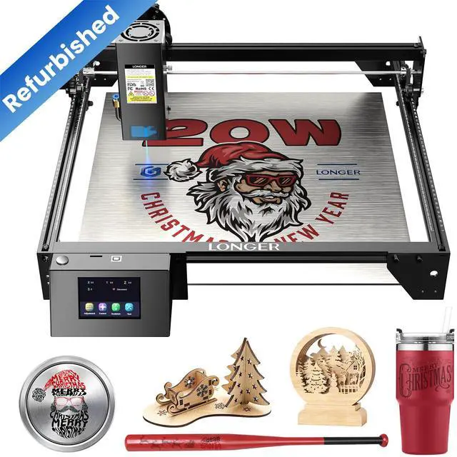 Main image of REFURBI Longer RAY5 Upgraded 20W Laser Engraver Machine, Exclusive 3.5" Touch Screen for DIY, Cutting Tool for Metal Coloring, Acrylic, Wood, Glass, Leather.