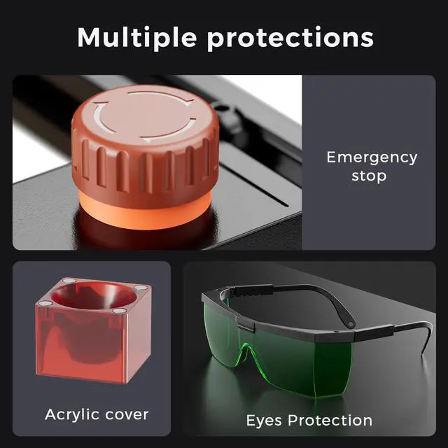 Alt view image 5 of 7 - LONGER Ray5 mini 2.5W Laser Engraver and Portable Laser Engraver, 0.04mm Laser Spot, 12000mm/min, Desktop Laser Engraver, Ideal for DIY Projects on Wood, Metal, Acrylic, Leather, and More