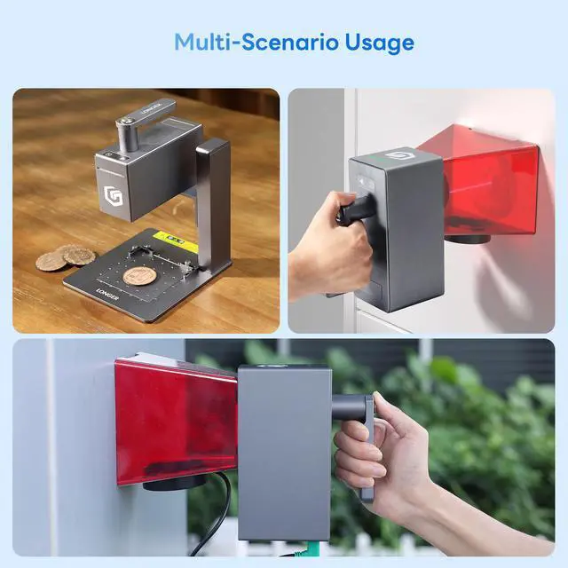 Alt view image 7 of 7 - Longer Nano Portable Laser Engraver Machine - 6000mW Powerful Laser, 5000mm/s High-Speed Engraving, 0.05mm Precision, Compact Engraver for Wood, Acrylic, Leather, Fabric, Metal, Ceramic & DIY Projects