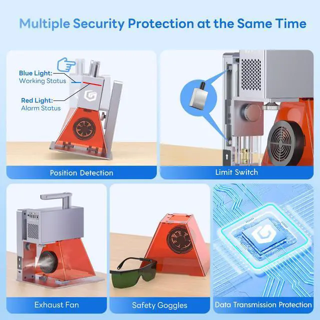 Alt view image 6 of 7 - Longer Nano Portable Laser Engraver Machine - 6000mW Powerful Laser, 5000mm/s High-Speed Engraving, 0.05mm Precision, Compact Engraver for Wood, Acrylic, Leather, Fabric, Metal, Ceramic & DIY Projects