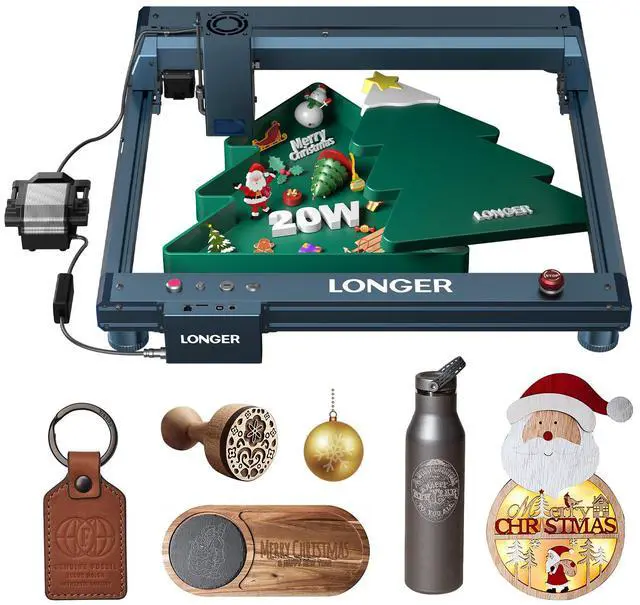 Main image of LONGER Laser B1 Laser Engraver, 120W DIY Precision Laser Cutter, 20W Laser Engraver with Air Assist, Supports Precise Cutting of Wood, Metal, Acrylic and Stainless Steel, 450×440mm Working Area