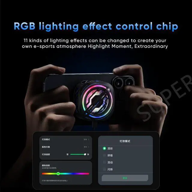 Alt view image 3 of 6 - Black Shark Magnetic Cooler 3 Pro Black Gaming Air Cooler Radiator Magnet phone Cooling Fan